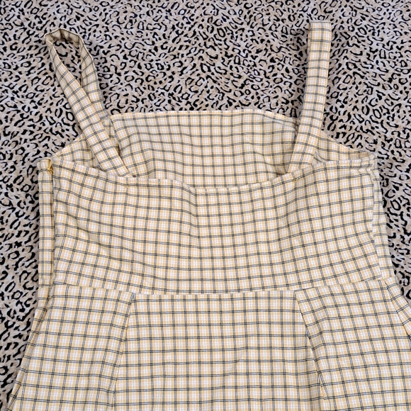 🌈HOLLISTER PASTEL YELLOW PLAID MINI DRESS-S - Picture 4 of 9